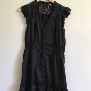 A lace black short dress